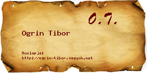 Ogrin Tibor névjegykártya